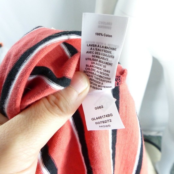 Treasure & Bond Girls Size 8 -10 Colorful Striped Cropped Short Sleeve T-Shirt - Picture 8 of 8